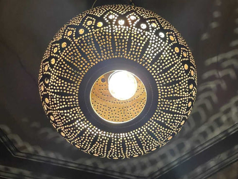 Elegant Handmade Moroccan Brass Pendant Light Fixture (PL 1080)